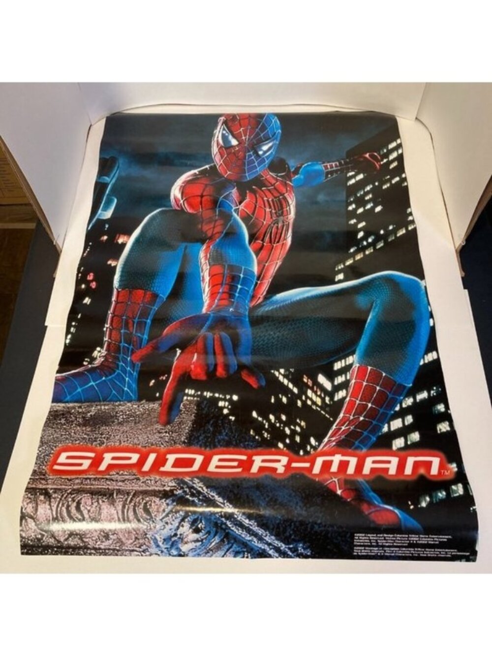 Vintage Spider-Man Movie Glossy Poster 2'x3' Original 2002 Tristar Marvel